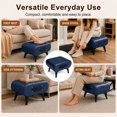 thumbnail image 5 of SOULART Leather Storage Stool with Metal Legs & Handles, Modern Square Footrest Ottoman with Hidden Storage for Living Room, Blue, 5 of 10