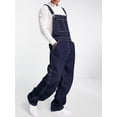 thumbnail image 5 of Michellecmm Men's Denim Bib Overalls Solid Color Plus Size Fashion Lightweight Jean Jumpsuit with Adjustable Straps for Workwear, 5 of 8