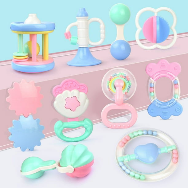 Windfall Baby Rattles Teether Set, Spin Shaking Bell, Sensory Teether