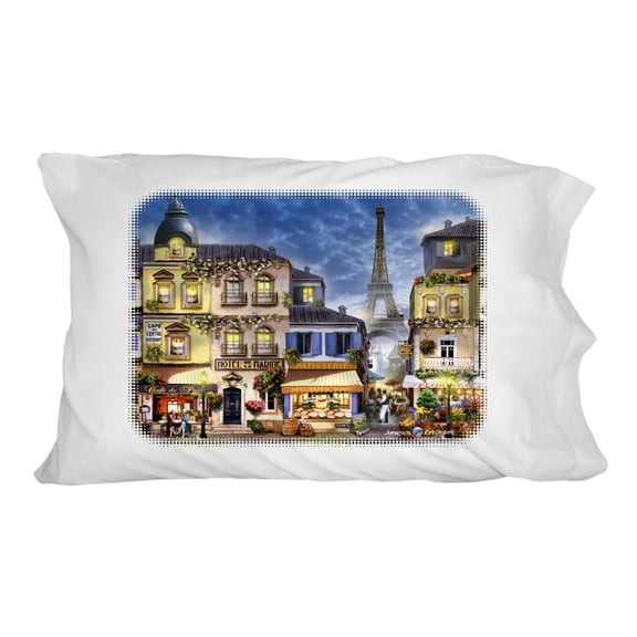 Old Paris France Eiffel Tower Novelty Bedding Pillowcase