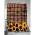 thumbnail image 5 of Vintage Country Shower Curtain, Wood Texture Sunflower Bathroom Decor Curtains Set with Hooks, Gold Brown Waterproof Fabric Home Accessories， 72 X 78 Inch Long, 5 of 6
