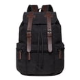 thumbnail image 1 of KAUKKO Mochila de Lona Vintage-Gran Capacidad, Mochila Multifuncional Duradera para Exteriores-NEGRO, 21.4L, 1 of 4
