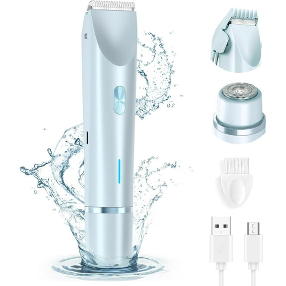 Razor Bikini Trimmer, Comfort 2 in 1 Electric Lady Shaver, Painless Women Electric Razor, Dual Head Electric Razor for Women Painless