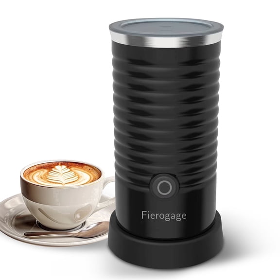 Fierogage Milk Frother, 4-in-1 Automatic Foam Maker And Milk Steamer, Cold Foam Maker and Milk Warmer for Latte, Cappuccinos, Macchiato,Black