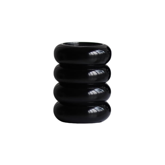 Estuche de almacenamiento Caja de lápices Soporte de escritorio Artesanía de resina redonda Regalo dulce Conveniencia Contenedor de pluma Almacenamiento y organización del hogar Negro cuatro capas Billuyoard HA080131-02