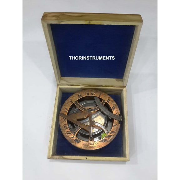 Nautical Sundial Compass West London Round Compass Marine Navigational Royal Device Gift Item