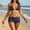 Blue, variant on Women's Sexy One Piece Swimsuit Single Strap Bare Back Openwork Straps Monokini Modest Bathing Suit Beachwear for Women Blue S
