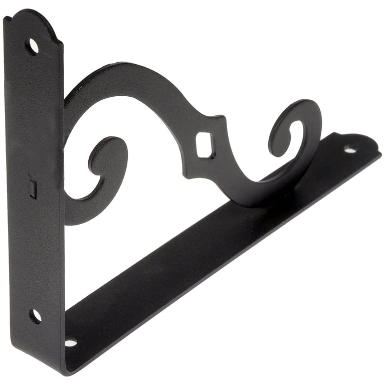 Hyper Tough 8" x 5.5" Decorative Scroll Shelf Bracket, Black Metal photo 5