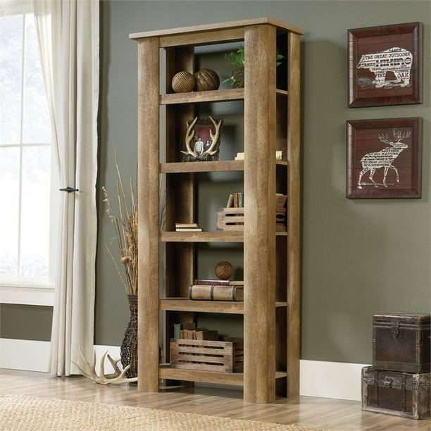 Find bookshelves & bookcases for your home office or living space areas. sauder boone mountain 5 shelf bookcase craftsman oak finish