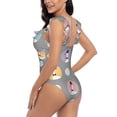 thumbnail image 5 of Yiaed Cute Geese Print Women's Ruffled One Piece Swimsuit V Neck Swimwear Slimming Monokini for Woman-Large, 5 of 8