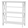 thumbnail image 2 of edx 3-Tier Metal Wall Mounted Bookshelf, Drill-Free Open Bookcase for Home Office/Study, Matte Finish Storage Shelves, White, 2 of 8