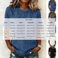 thumbnail image 4 of Women's Casual Crew Neck Short Sleeve Solid Color Denim Pullover Top Soft Lightweight Comfy Versatile Daily Wear Summer Outfits | CSEONE,Light Blue L, 4 of 9