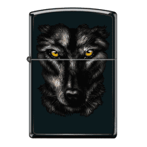Intense Black Wolf Black Matte Zippo Lighter