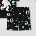 thumbnail image 4 of CAICJ98 Toddler Car Pajamas Boys Kids Short Cool Summer Snug fit Pjs Set 2pcs Toddler Clothes (Black,7-8 Years), 4 of 4