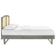 thumbnail image 3 of Sierra Cane and Wood Queen Platform Bed With Angular Legs Gray, 3 of 7