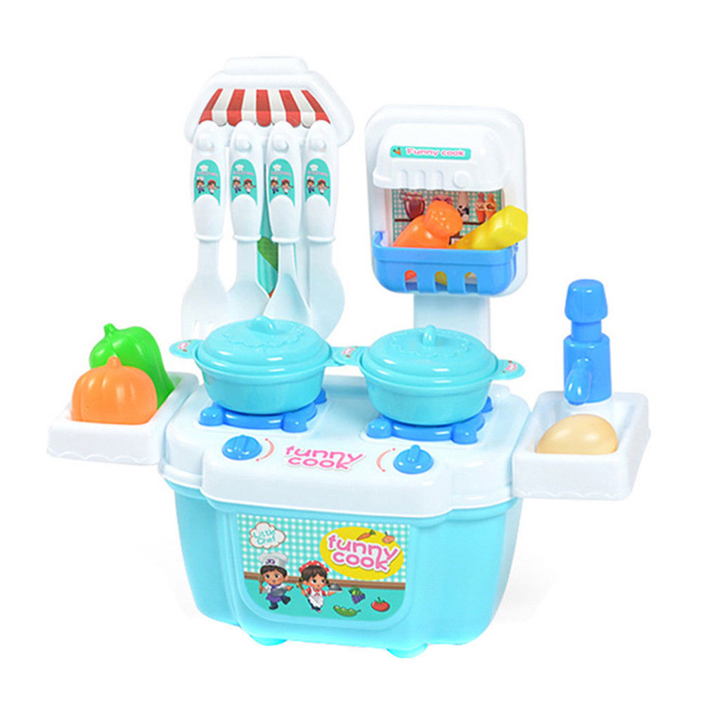 tuscom 1 set children girl toy role play mini simulation kitchenware tableware cookware