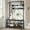 Black, variant on Studyset Industrial Hall Tree,Entryway Bench with Coat Rack freestanding,Wood Look Accent Large Shoe Rack Bench with Storage Shelf Hanging Bar,8 Hooks Rustic Brown 39.9"x15.7"x72"