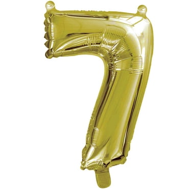 Way to Celebrate Party Gold Balloon Number "7", 1 Ct, 16"