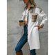 thumbnail image 3 of Chaqueta de mujer de manga larga con cuello vuelto y botones de una sola fila, abrigo a cuadros de retazos de lana, cuadros albaricoque L, 3 of 6