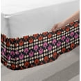 thumbnail image 2 of Floral Bed Skirt, Retro-Themed Vertically Arranged Flowers and Leaves, Elastic Bedskirt Dust Ruffle Wrap Around for Bedding Decor, 4 Sizes, Multicolor, by Ambesonne, 2 of 2