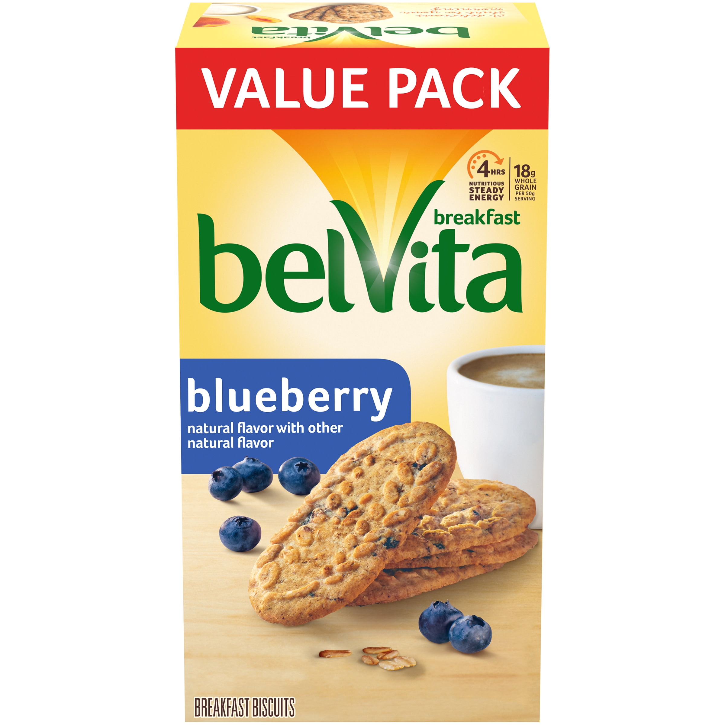 belVita Blueberry Breakfast Biscuits, 12 Packs (4 Biscuits Per Pack