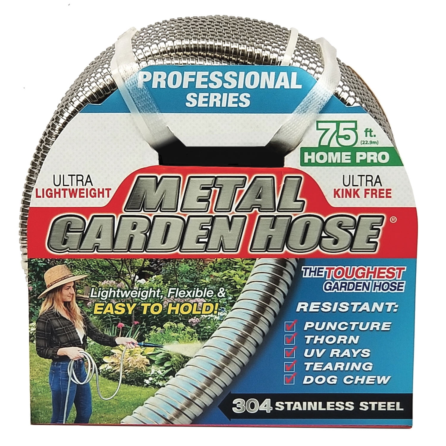 Swan Hose CACHM12075 1/2" X 75' Pro Metal Garden Hose - Walmart.com