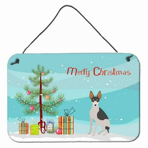 Carolines Treasures CK3502DS812 Miniature Fox Terrier 2 Christmas Tree Wall or Door Hanging Prints 8x12 multicolor