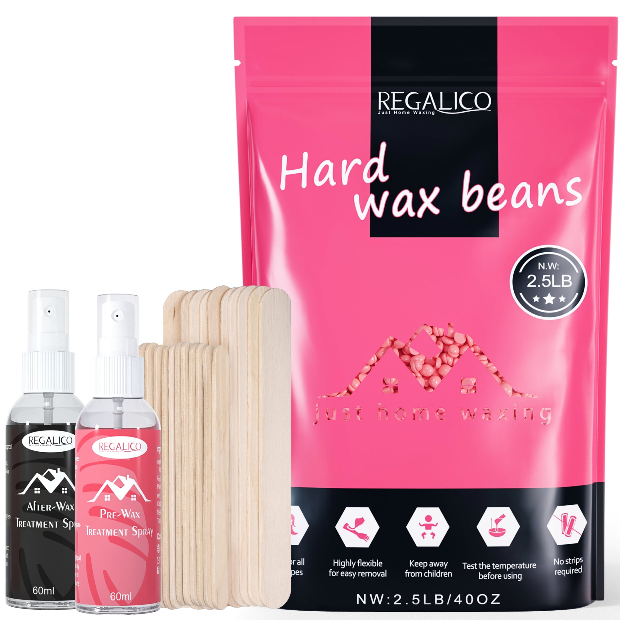 Wax Beans, Regalico Hair Removal Hard Wax Beans (2.5LB),Brazilian