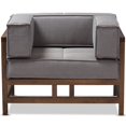 thumbnail image 3 of Baxton Studio Chaise de Réception Shaw en Noyer Gris et Noir, 3 of 9