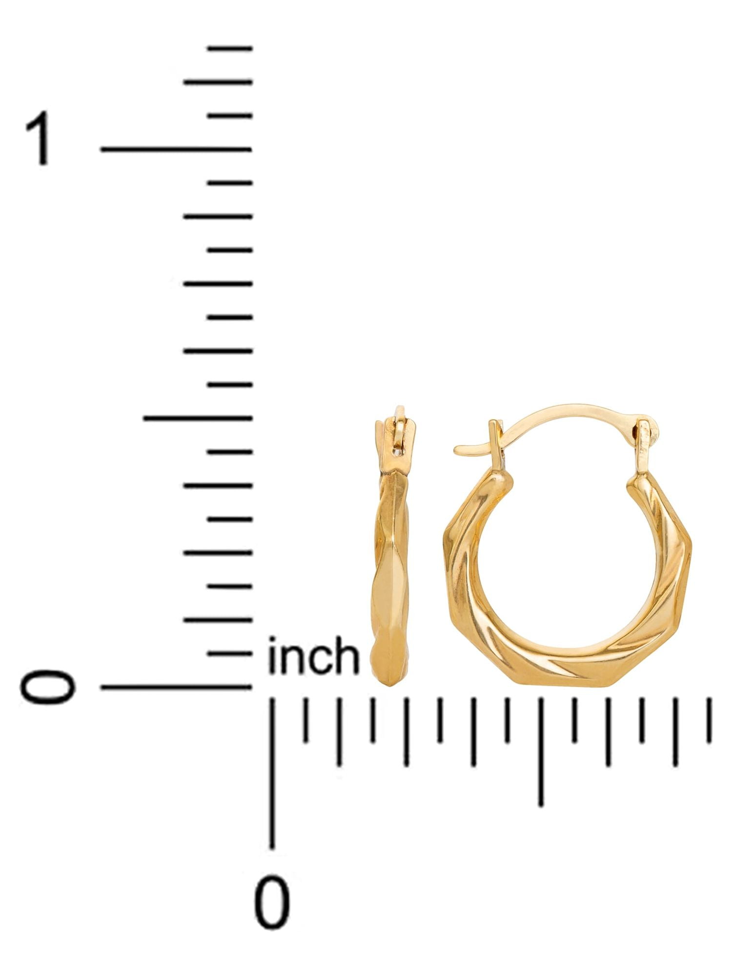 Brilliance Fine Girl’s 14K Yellow Gold Swirl Hoop Earrings for Kids
