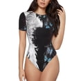 thumbnail image 1 of Balery Butterfly Angel Wings Art Body de cuello redondo de manga corta para mujer Tops de manga corta Tops básicos-Medium, 1 of 7