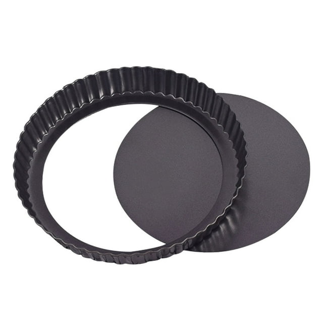 Advancent Quiche Pan Kits de utensilios para hornear de acero al carbono con fondo extraíble Fácil de desmoldar Accesorio para hornear Herramientas y accesorios para hornear Engrosado 10 pulgadas