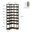 thumbnail image 2 of Yardi Yarda 9-Tier Corner Shoe Rack, Freestanding Shoe Storage Shelf, L-Shaped Shelf, Black & Brown, 2 of 4