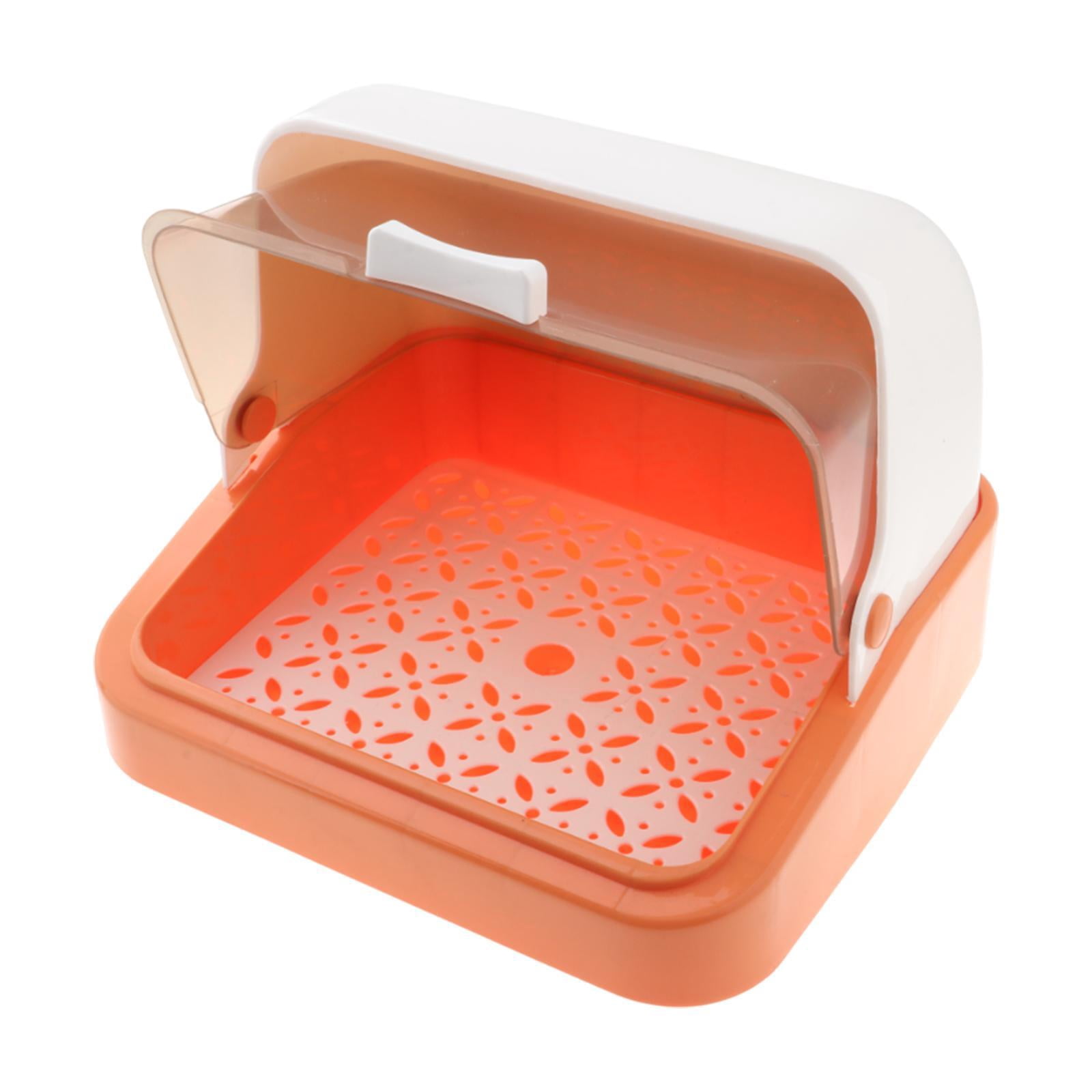 Baoblaze Bottle Drying Rack Dustproof Drain Tray Storage Box for Bowl Chopsticks Dish orange