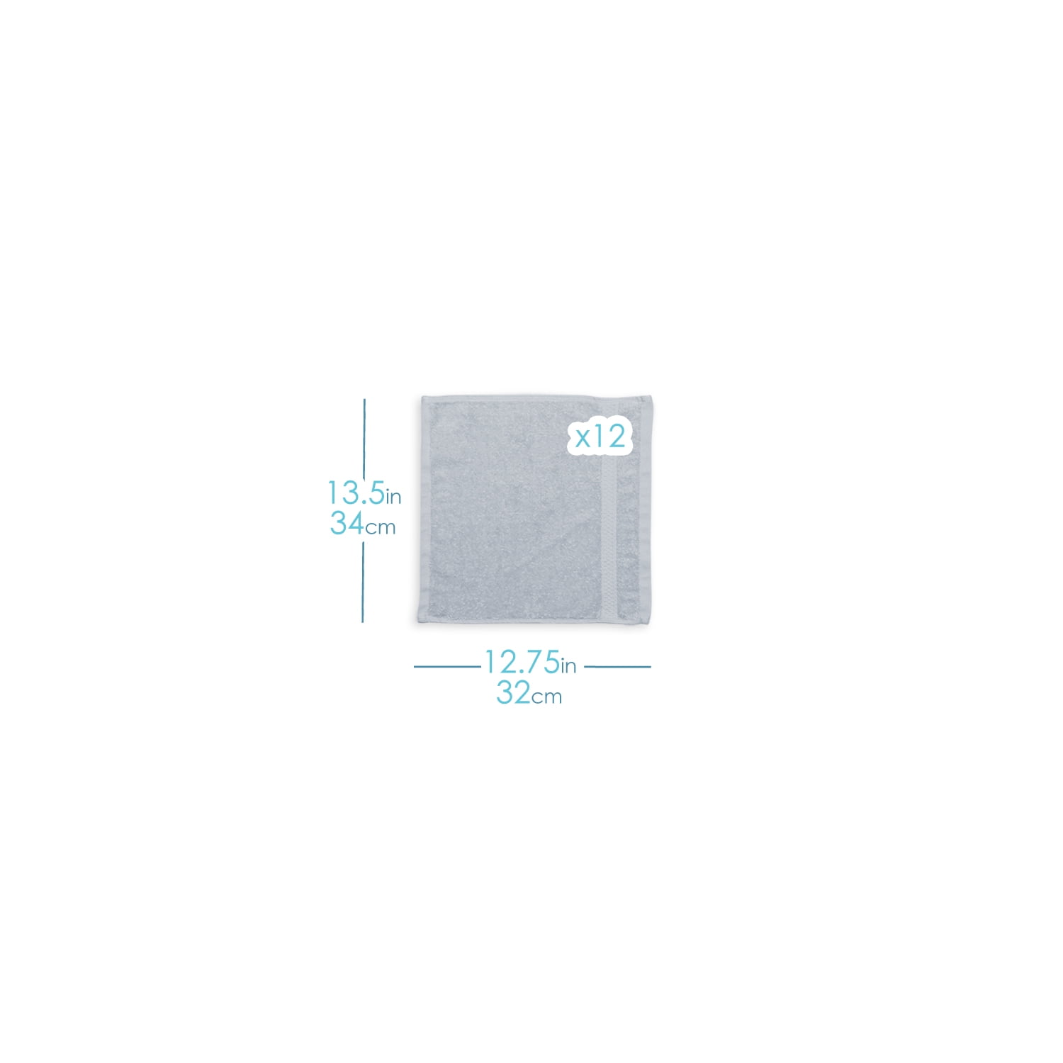 Clara Clark Bath Towels Set, 100% Cotton Luxury Softness 10 Pc Set, Ice Blue