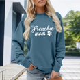 thumbnail image 4 of Frenchie Mom Sweatshirts for Women Long Sleeve Crewneck Graphic Sweatshirt for French Bulldog Lover Pullover Tops, 4 of 5