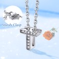 thumbnail image 3 of Silvora mujer plata esterlina inicial collar con chispeante circonita cúbica, letra T colgante collar para niñas adolescentes encanto joyería de cumpleaños, 3 of 8
