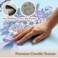 thumbnail image 6 of ODIKA 8'x10' Washable Area Rug Bouquet Clusters Ribbon Stripe Border Scattered Toss Butterfly Refined for Dining Room, Large Office, Lounge, Non-Slip Chair-Friendly Mat, 6 of 7