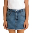thumbnail image 4 of NAISIBABY Girls Denim Skirt, A-Line with Pockets High Rise Summer Fashion Mini Skirt Blue Size 10, 4 of 9