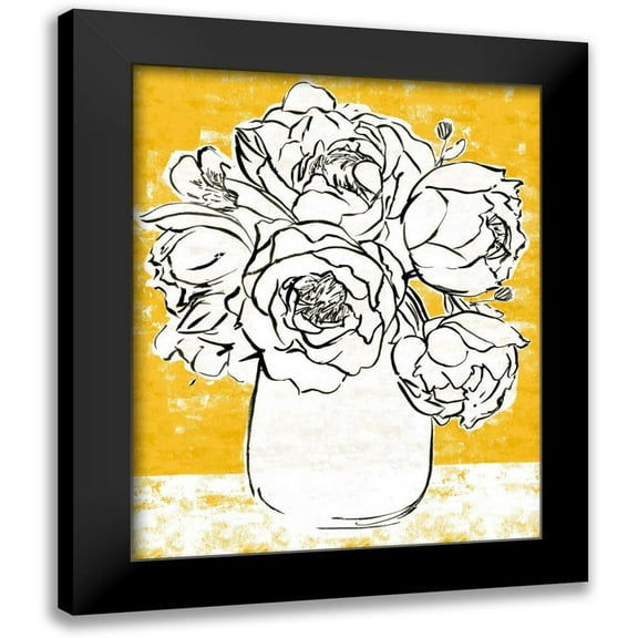 Warren, Annie 12x14 Black Modern Framed Museum Art Print Titled - Golden Peony I