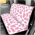 thumbnail image 3 of HUIACONG Pink Cow Print Car Seat Covers Full Set for Women Cute Car Accessories Steering Wheel Cover with Coasters Center Console Cover Seat Belt Pads Headrest Cover Key Chain 14 Pcs Universal Fit, 3 of 5