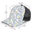 thumbnail image 2 of Zufioo Tennis Rackets And Balls Print Mesh Baseball Cap, Adjustable Sport Travel Hat Accessory for Men and Women, 2 of 7
