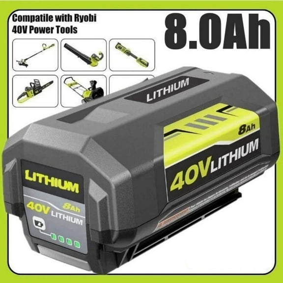 8.0Ah OP4060 Lithium Battery Replacement for Ryobi 40V Battery OP4026 OP4050 OP4040 OP4015 OP40261 OP40501 OP40601 OP4060A Compatible with Ryobi Battery 40V Power Tools