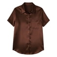 thumbnail image 6 of Nkmbld Womens Top Satin Blouse Short Sleeve Silk Tops Button Down Shirts Business Casual Outfits, 6 of 6