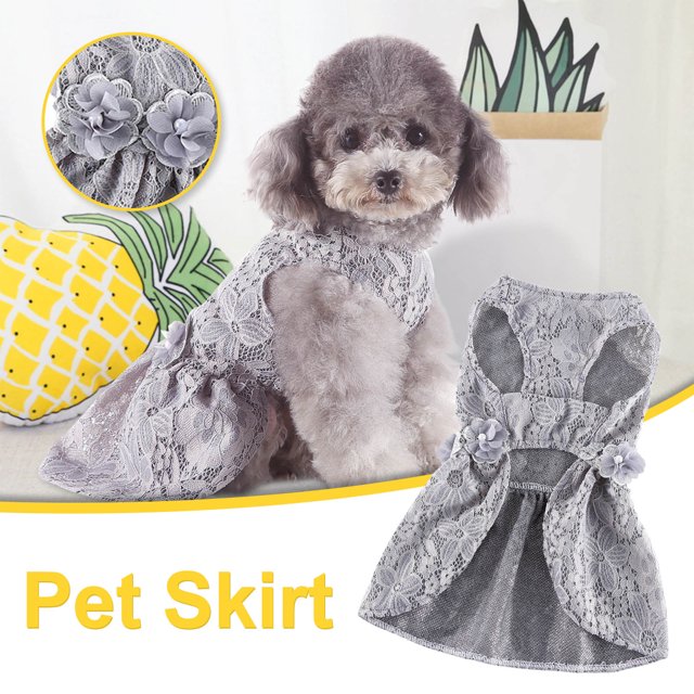 XWSHYW Ropa para Mascotas para Gatos Vestido Elegante con Estampado Fino para Primavera y Verano para Mascotas, Disfraces para Perros, Ropa para Perros