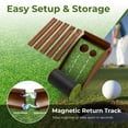 thumbnail image 4 of Resenkos Golf Putting Mat Training Aid - Auto Ball Return, 2/3 Hole Sizes, Perfect for Home Practice, Brown Green, 4 of 10
