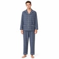 thumbnail image 6 of Kyntgho Men's Two Piece Pajama Set, Long Sleeve Button Front Pajama Shirt with Piping and Straight Pants, 6 of 7