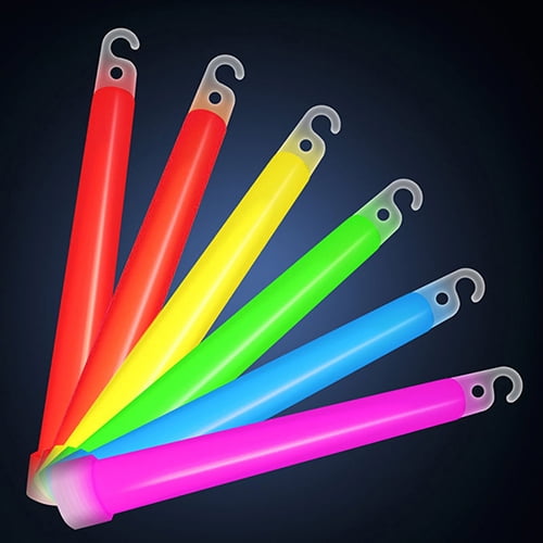 5Pcs 6inch Glow Sticks with Hook Christmas Party Camping Emergency