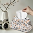 thumbnail image 2 of ZUXONGSY Dog Tissue Box Covers Rectangular PU Leather Household Tissue Holder with Snap Button Elegant Office Desk Decorations Waterproof Napkin Tissue Box Accessories Decor, 2 of 7