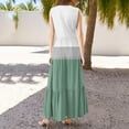 thumbnail image 4 of Women Maxi Long Dress Summer Casual Short Sleeve V Neck Maxi Dresses with Pocket Green M, 4 of 5